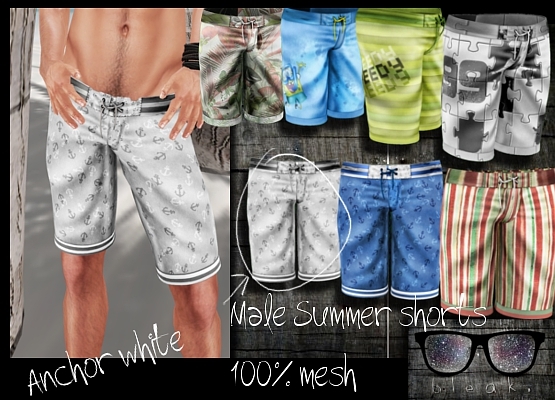 bleak . Mesh Summer Shorts - Anchor white