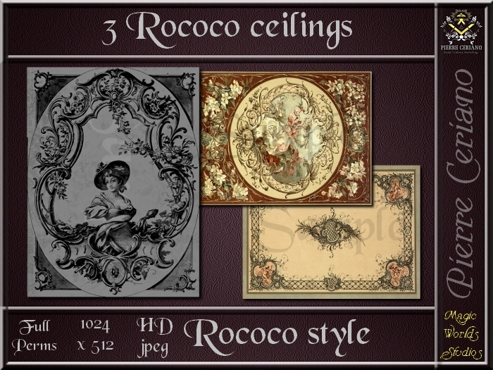 Rococo ceilings - 3 FULL PERMS Textures
