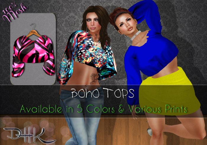 [ D H K ] Boho Printed Top Zebra