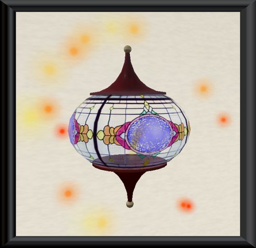 Lamp Hanging Stained Glass Red