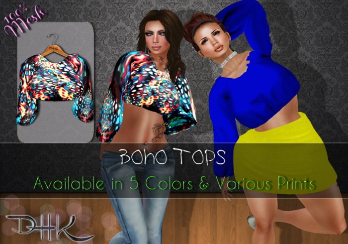 [ D H K ] Boho Printed Top Dots