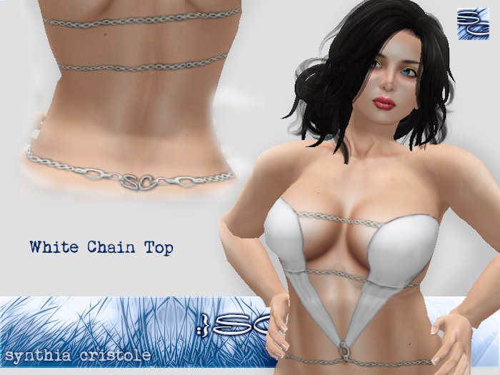 White Chain Top Long :}SC{: PROMO PRICE