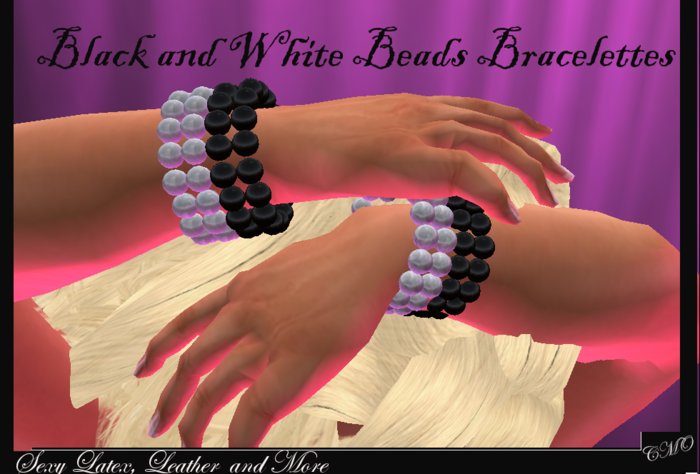 *Promo* Mesh Black and White Beads Bracelets 3/19 by CMO