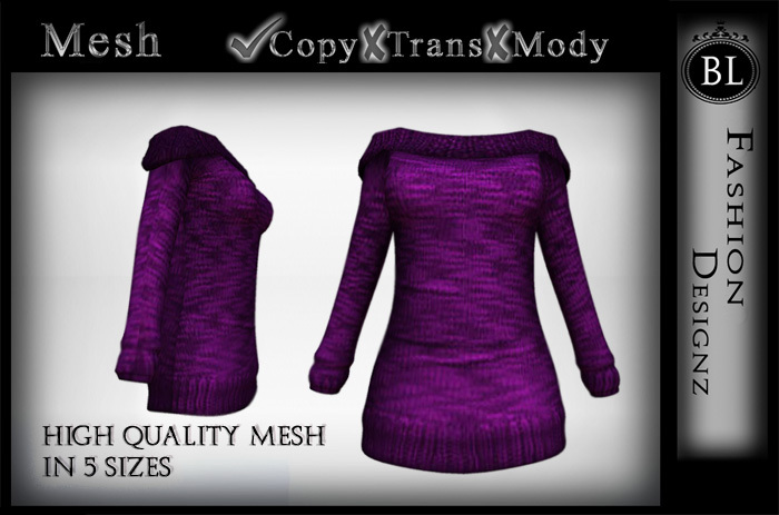 BL Designz - Off Shoulder Sweater purple