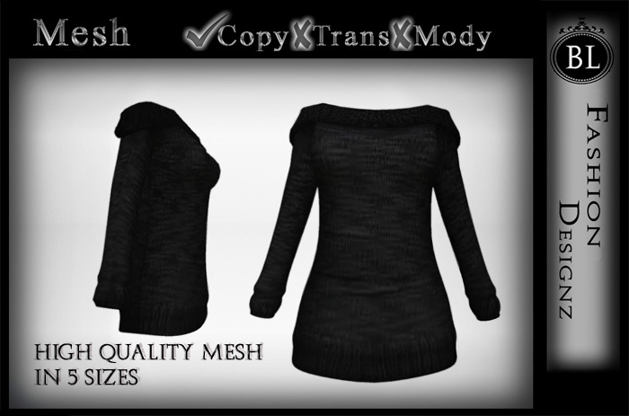 BL Designz - Off Shoulder Sweater black