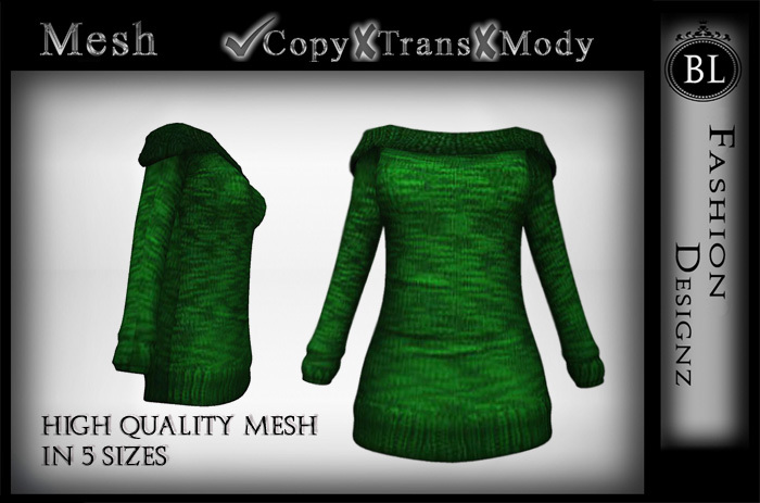 BL Designz - Off Shoulder Sweater green