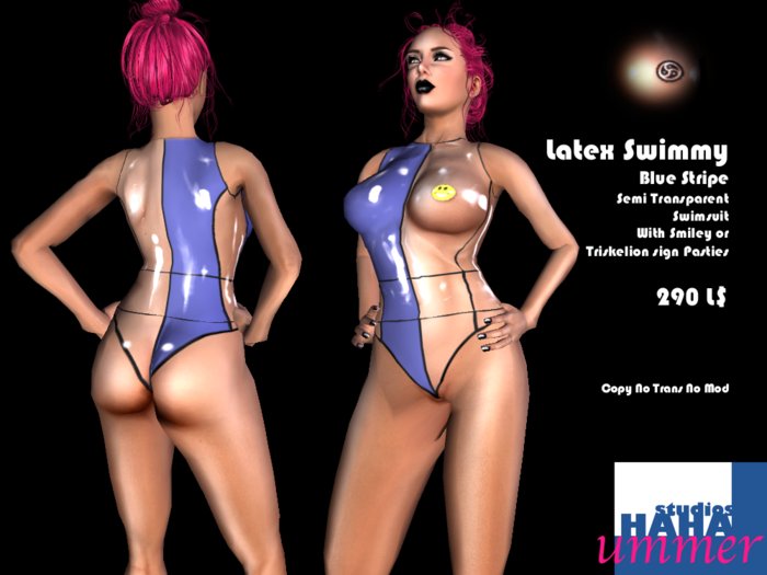!Latex Swimmy Blue Stripe