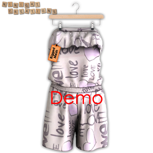 NN Mesh Strapless Romper Lettering Style [DEMO]