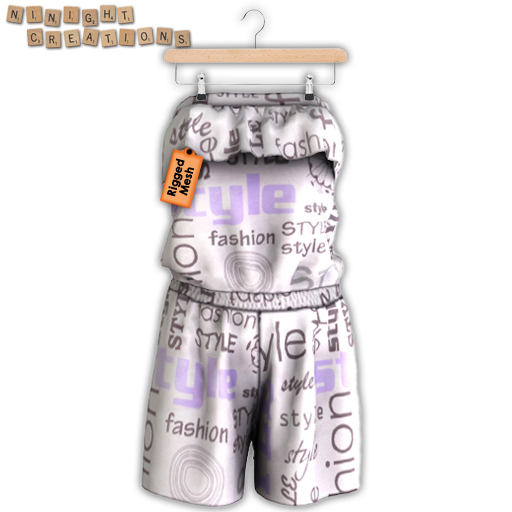 NN Mesh Strapless Romper Lettering Style 4