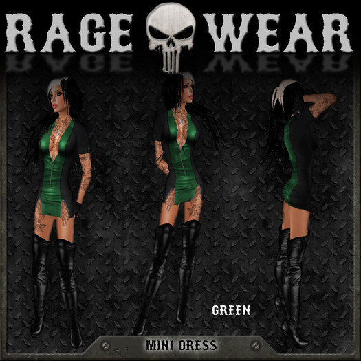 *RAGEWEAR* Mini Dress Green (Boxed) 