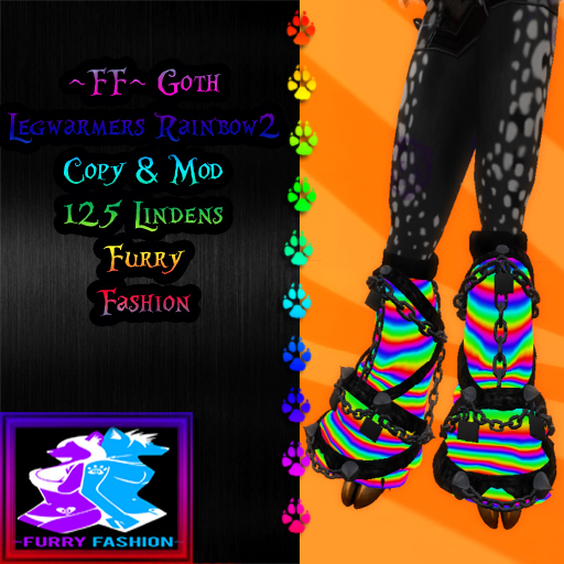 ~FF~ Goth Legwarmers Rainbow2