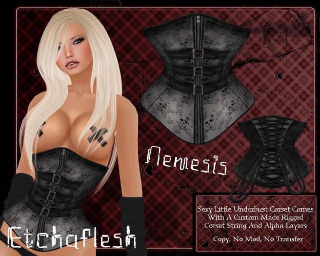 [Etchaflesh] DEMO Nemesis Underbust Corset MESH