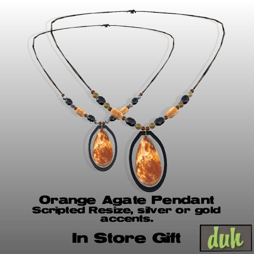 ::Duh!:: Orange Agate Stone Pendants