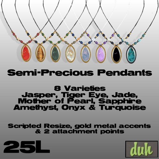 ::Duh!:: Gold Semi-Precious Stone Pendants