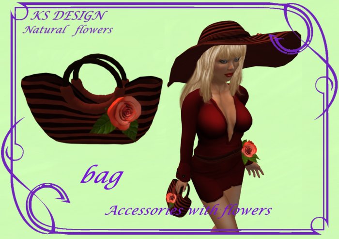 KS Design: Bag with a rose (red)