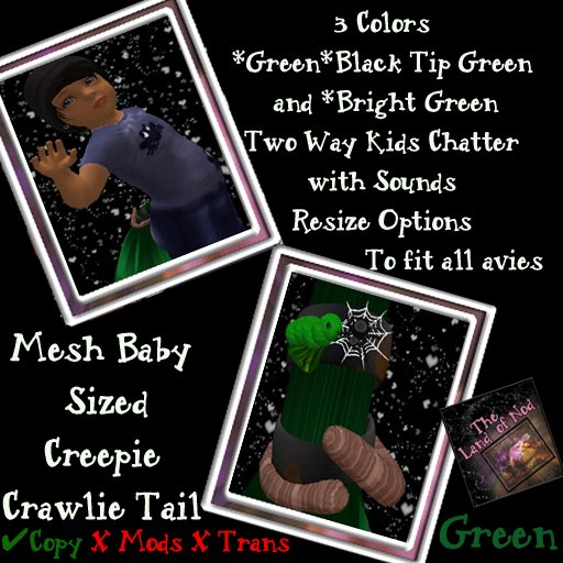 Creepie Crawlie Tail Mesh Baby (Greens)