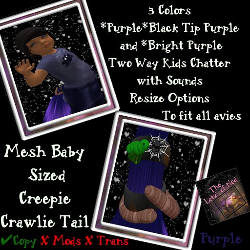 Creepie Crawlie Tail Mesh Baby (Purple)