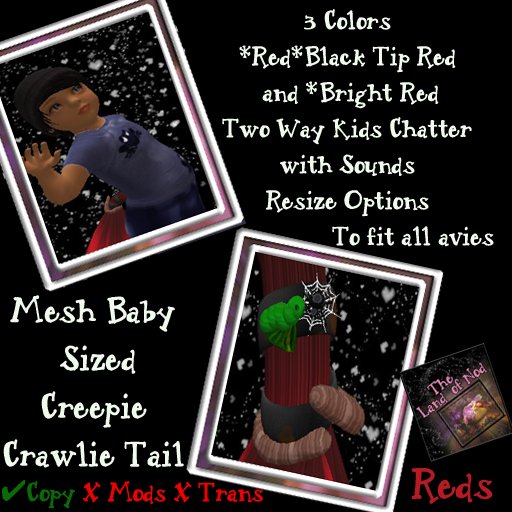 Creepie Crawlie Tail Mesh Baby (Reds)
