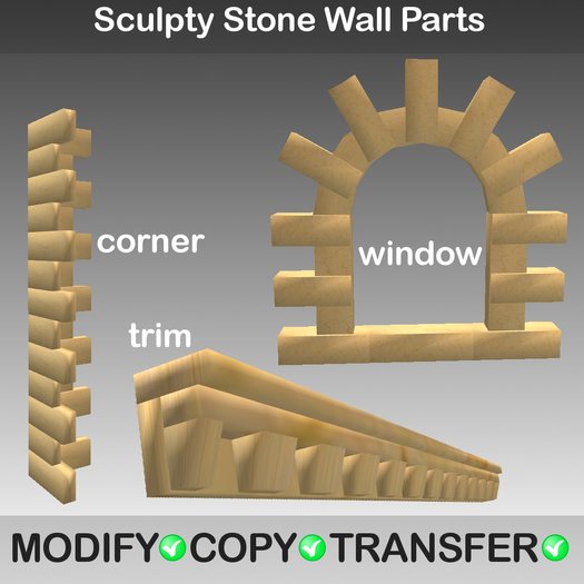 Sculpty Stone Wall Parts for builders