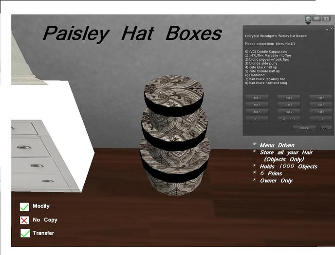 Paisley Hat Boxes/ Boxed