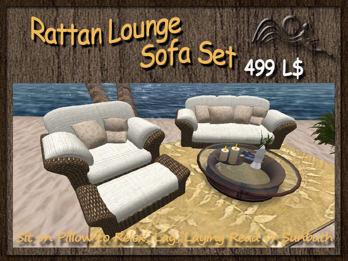 [Summer Feeling] - Rattan Weaver Lounge Sofa - Chair - Table - Footstool - Living Room Furniutre