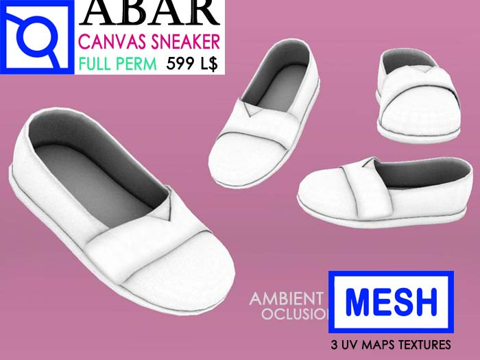 ABAR - SH029 MESH CANVAS SNEAKER  / BABY / CHILD / KID - MESH- AMBIENT OCLUSION  - Full Perm