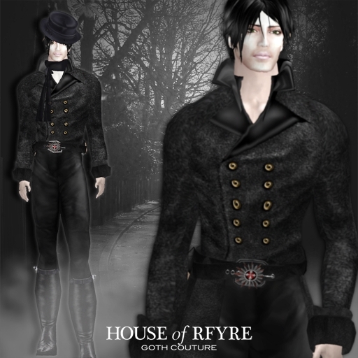 RFyre Garrett Gothic Mens Regency Suit Black