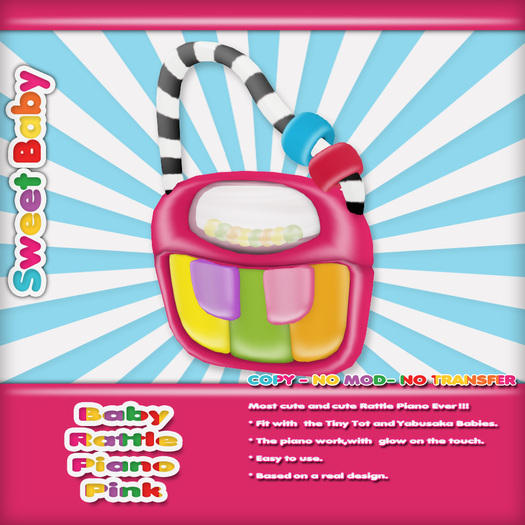 Sweet Baby - Baby Rattle Piano - Pink