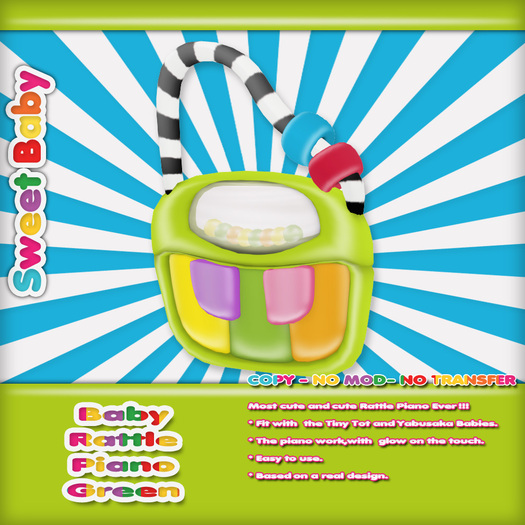 Sweet Baby - Baby Rattle Piano - Green