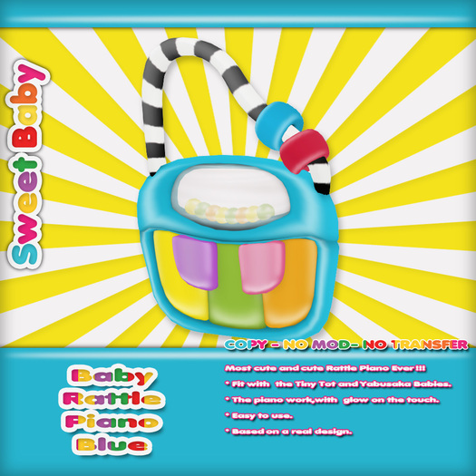 Sweet Baby - Baby Rattle Piano - Blue