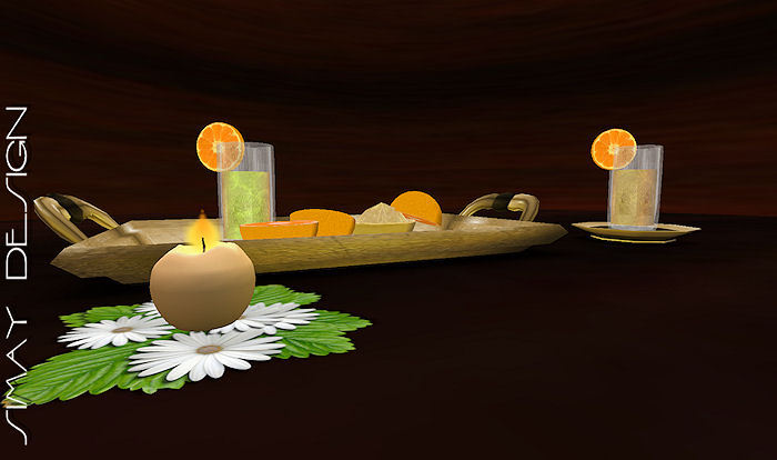 Simay Design-Set orange juice with candle
