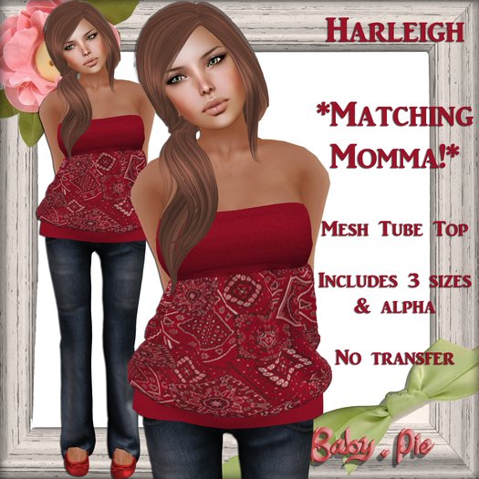 *Baby Pie* Harleigh Matching Momma Rigged Mesh Tube Top