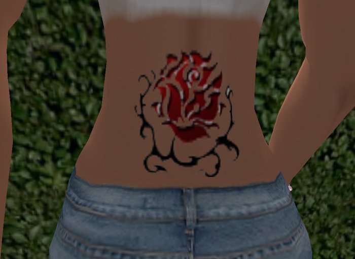 Red Rose tribal tattoo