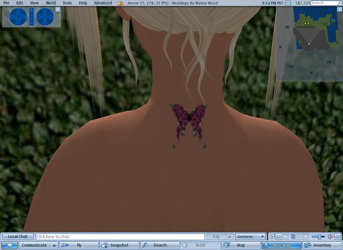 Pink Butterfly Neck Tattoo-Undershirt