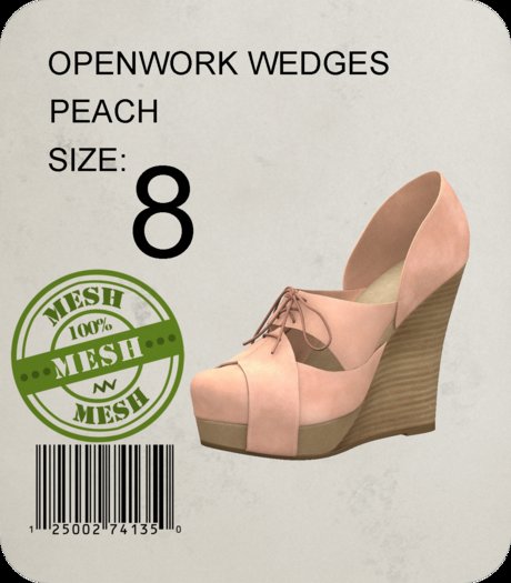 {mon tissu} Openwork Wedges ~ Peach