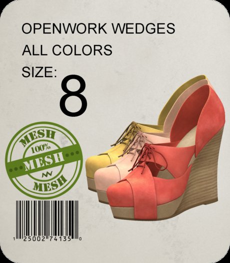 {mon tissu} Openwork Wedges ~ All Colors