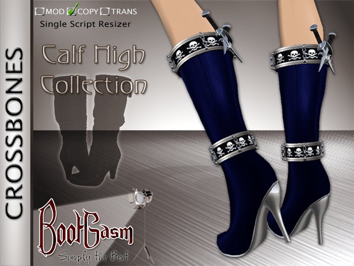 Bootgasm Crossbones Boots Blue