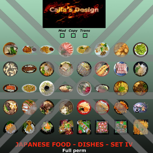 Japanese food - Dishes - Set IV - Full perm