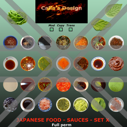 Japanese food - Sauces - Set X - Full perm