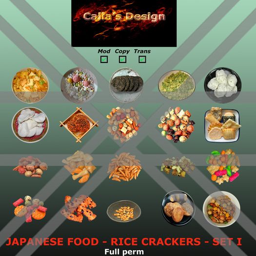 Japanese food - Rice crackers - Set I - Full perm