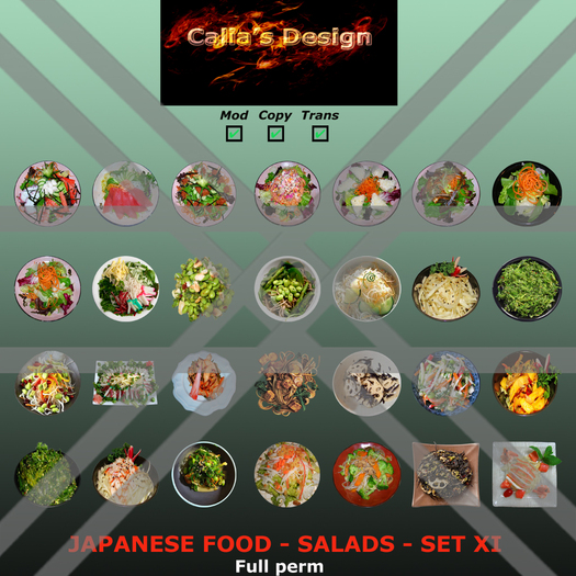 Japanese food - Salads - Set XI - Full perm