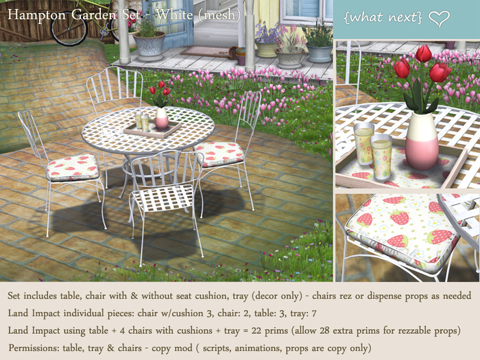 {what next} Hampton Garden Set - White