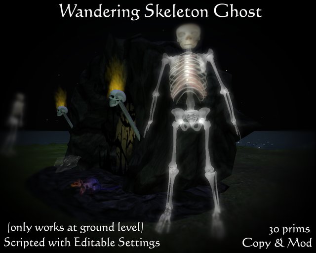 Wandering Skeleton Ghost Ghothic Haunted Halloween