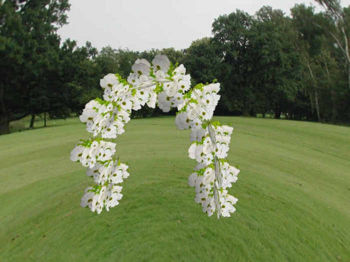 FF52 Spring White Roses & Daisies Arch Sculpty Archway Just 1 Prim & Multifacted TY FF97