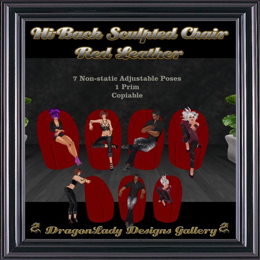 Hi-Back Sculpted Chair in Red Leather