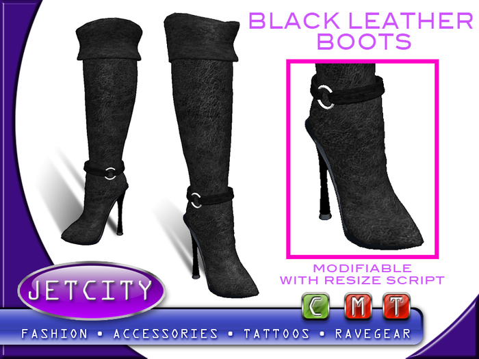 JETCITY BOOTS > Black Leather