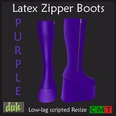 ::Duh!:: Zippered Latex Boots - Purple