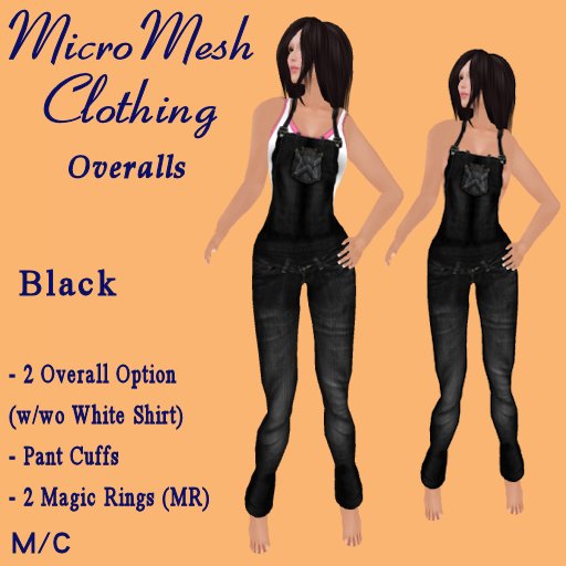 Ladies Black Overalls (Micro Avatars)