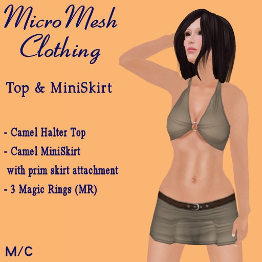 Ladies Camel Top & MiniSkirt (Micros Avatars) 