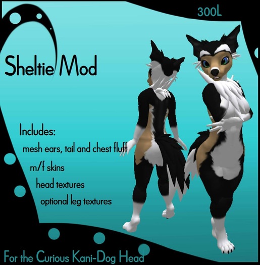 Sheltie Mod Kit for Curious Kani dog head